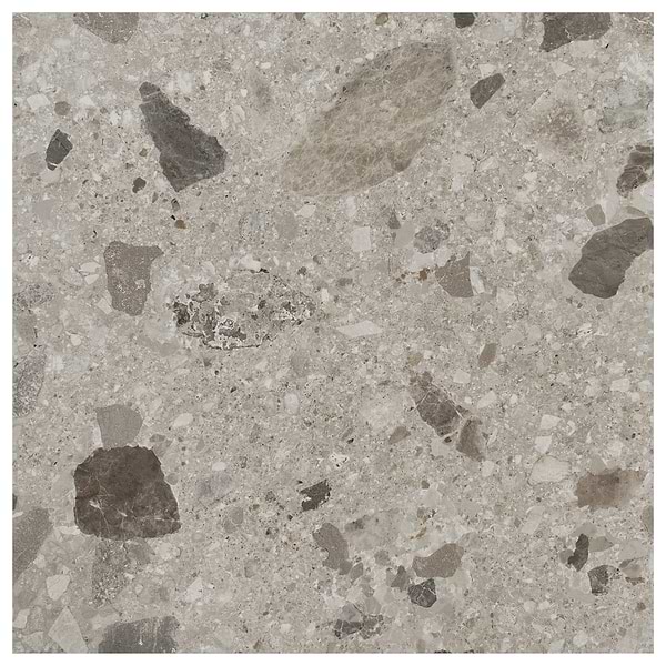 Rizo Pavement Gray 24x24 Terrazzo Look Matte Porcelain Tile