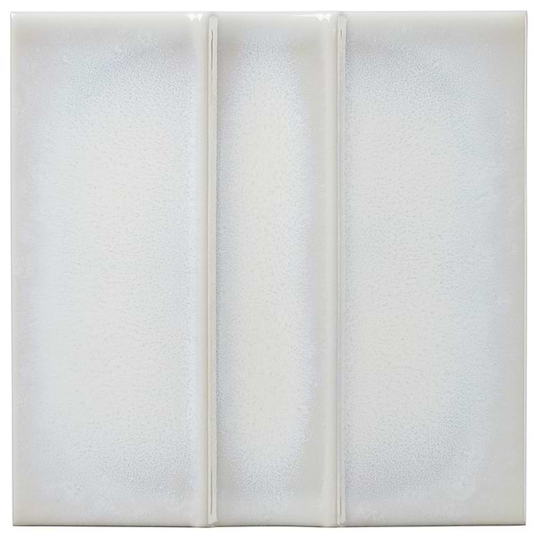 Kinro Winter White 6x6 3D  Crackled Glossy Porcelain Tile in White, View 6, open zoomed image