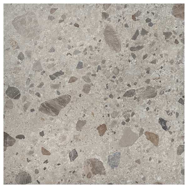 Rizo Pavement Gray 48x48 Terrazzo Look Matte Porcelain Tile