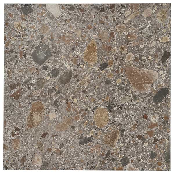 Rizo Fossil Gray 48x48 Terrazzo Look Matte Porcelain Tile