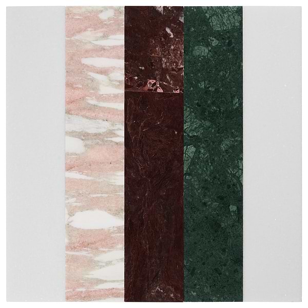 Elizabeth Sutton Arc Linear Passion Multicolor 12x12 Polished Marble Mosaic Tile