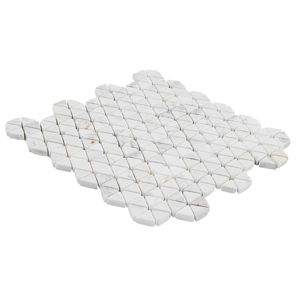 Aspekt Calacatta Triangle Honed Marble Mosaic Tile
