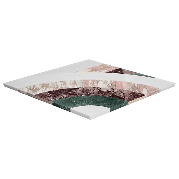 Elizabeth Sutton Arc Vertical Passion Multicolor 12x12 Polished Marble Mosaic Tile