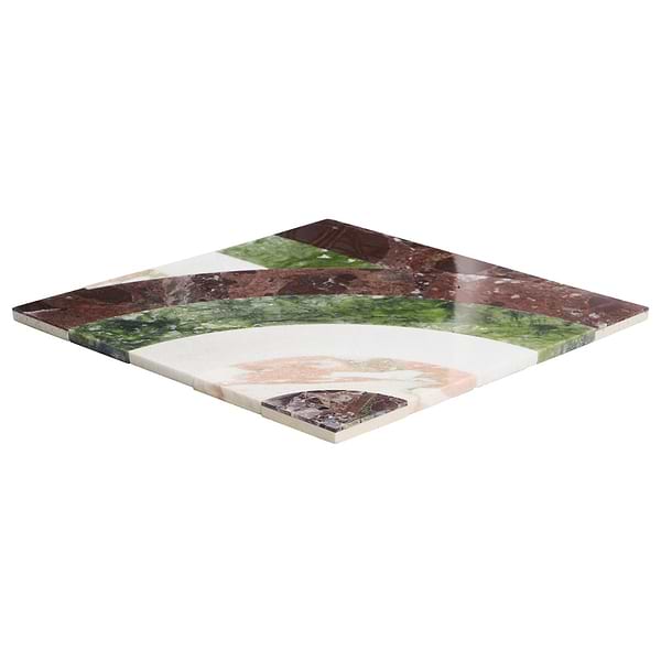 Elizabeth Sutton Arc Horizontal Rainbow Multicolor 12x12 Polished Marble Mosaic Tile