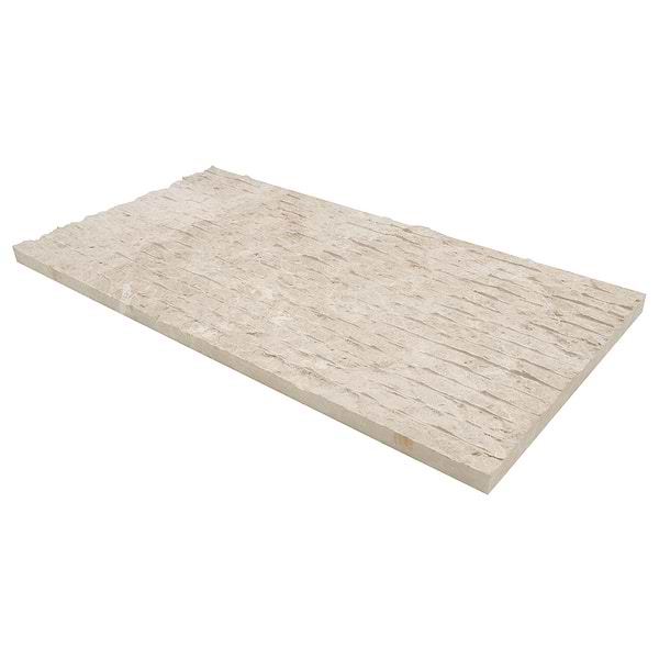 Cream Misto Beige  Chiseled 12x24 Textured Marble Tile