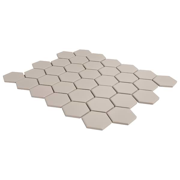 Serenity Pearl Beige 2" Hexagon Matte Porcelain Mosaic Tile