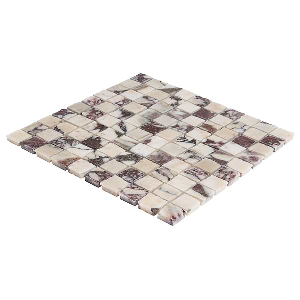 Calacatta Viola Premium 1x1 Hand Clipped Honed Marble Mosaic Tile