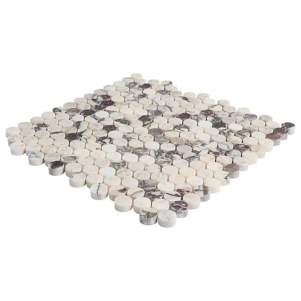 Calacatta Viola Premium 1" Penny Round Honed Marble Mosaic Tile