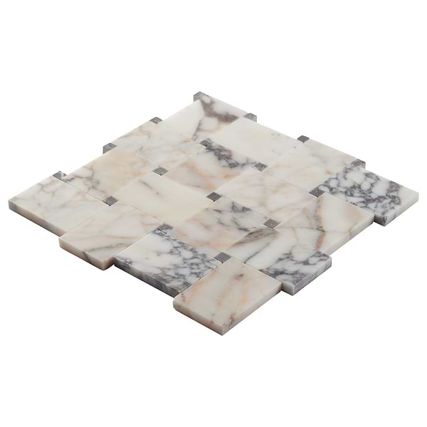 Calacatta Monet 2x3 Basketweave Honed Marble Mosaic Tile