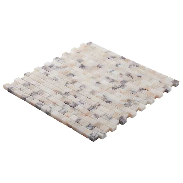 Calacatta Monet 1x1 Offset Honed Marble Mosaic Tile