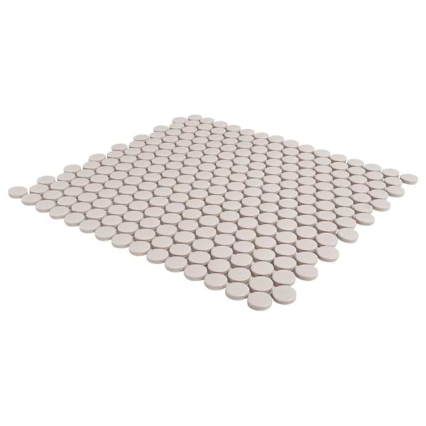 Serenity Pearl Beige 1" Penny Round Matte Porcelain Mosaic Tile