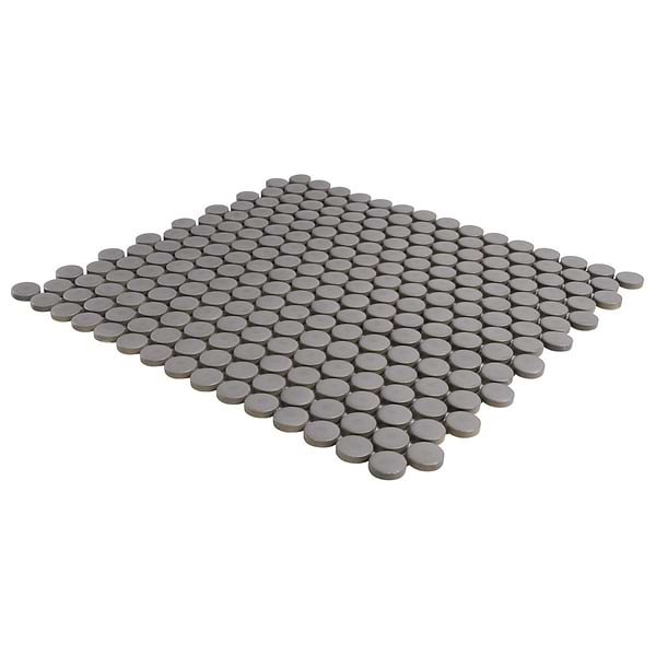 Serenity Dark Gray 1" Penny Round Matte Porcelain Mosaic Tile