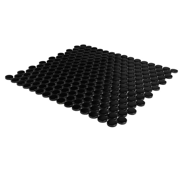 Serenity Black 1" Penny Round Matte Porcelain Mosaic Tile