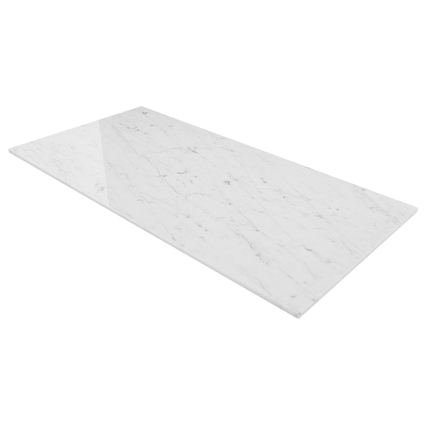 Bianco Carrara Premium "C" 16x32 Polished Marble Tile in White, View 7, open zoomed image