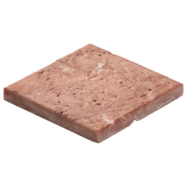 Velour Red Travertine 4x4 Leather Marble Tile in Red, View 7, open zoomed image