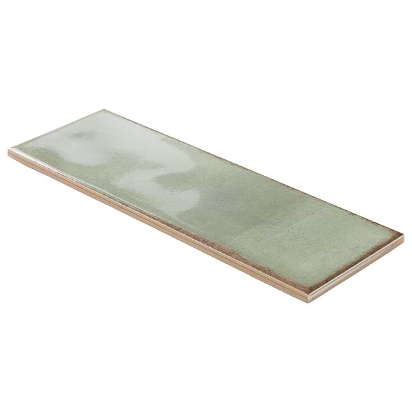 Los Lunas Green 4x12 Polished Ceramic Subway Tile in Green, View 9, open zoomed image