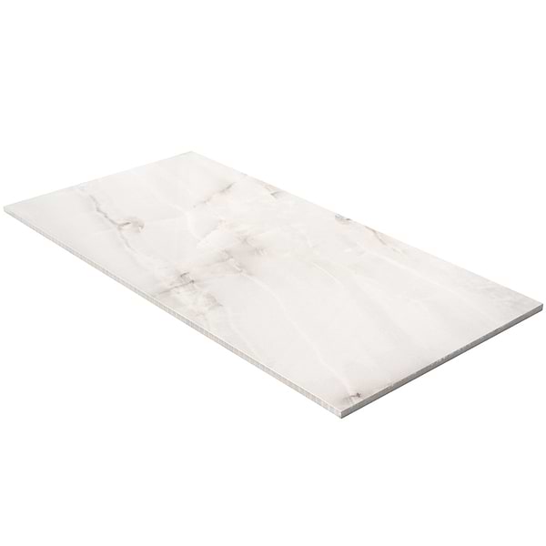 Basic Marble Onyx Aurelia Beige 12x24 Satin Porcelain Tile in Light Beige with veining, View 7, open zoomed image