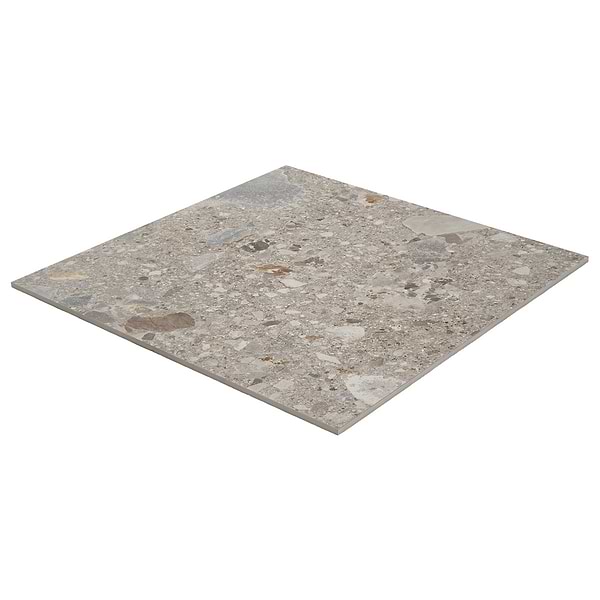 Rizo Earth Gray 24x24 Terrazzo Look Matte Porcelain Tile