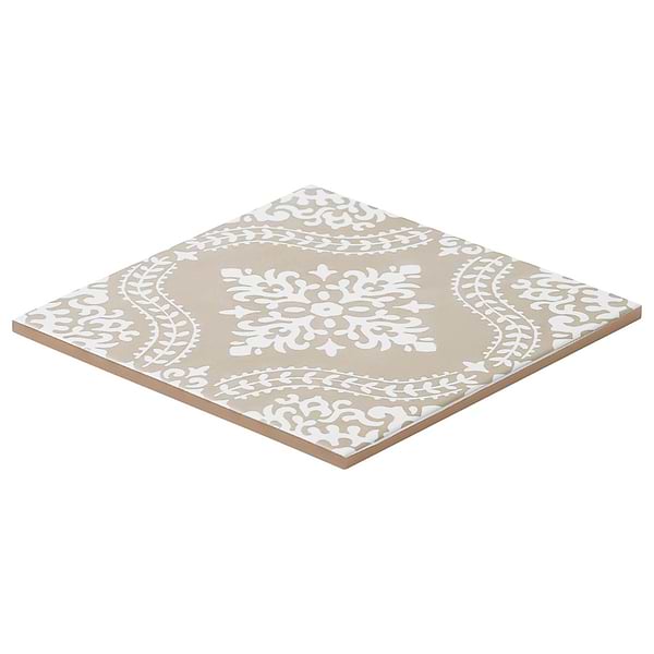 Elowynn Flora Sand Beige 8x8 Matte Porcelain Tile by Kravet in Beige & Cream, View 7, open zoomed image