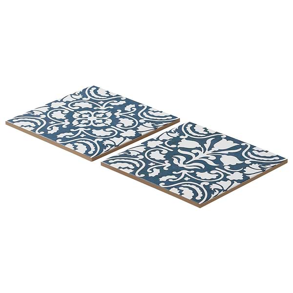 Elowynn Haven & Belle Marina Blue 8x8 Matte Porcelain Tile by Kravet in Blue, White, View 7, open zoomed image