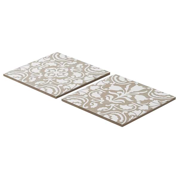 Elowynn Haven & Belle Sand Beige 8x8 Matte Porcelain Tile by Kravet in Blue, White, View 7, open zoomed image