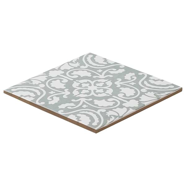 Elowynn Haven Seafoam Green 8x8 Matte Porcelain Tile by Kravet in Green, White, View 7, open zoomed image