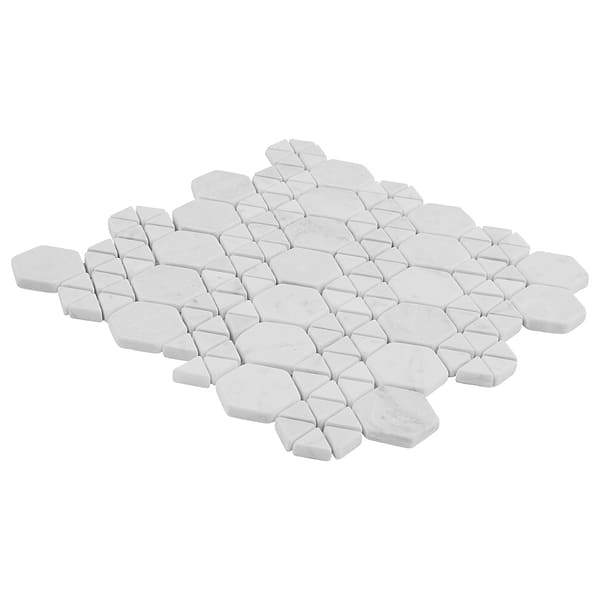Aspekt Bianco Carrara 2" Hexagon Honed Marble Mosaic Tile