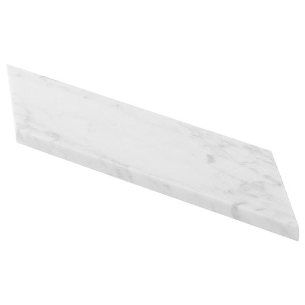 Bianco Carrara 3x12 Chevron Honed Marble Tile