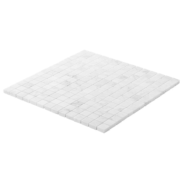 Bianco Carrara 1x1 Honed Marble Mosaic Tile