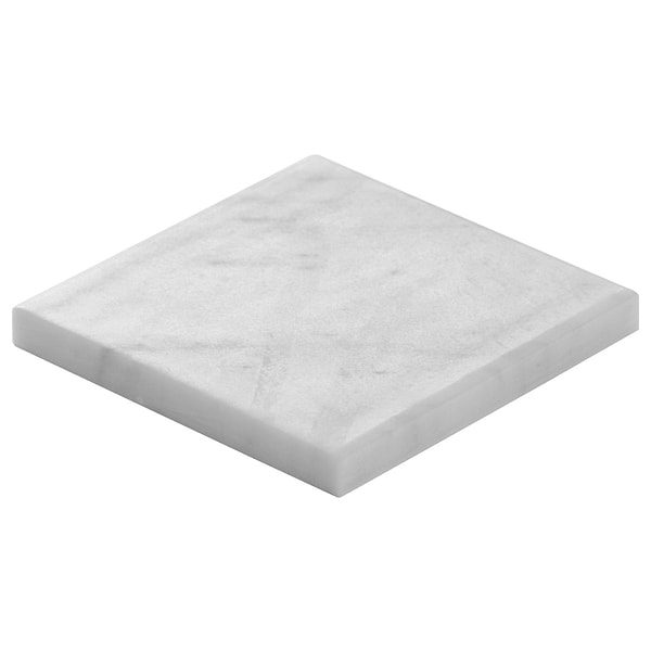 Velour Bianco Carrara 4x4 Leather Marble Tile in White, View 7, open zoomed image