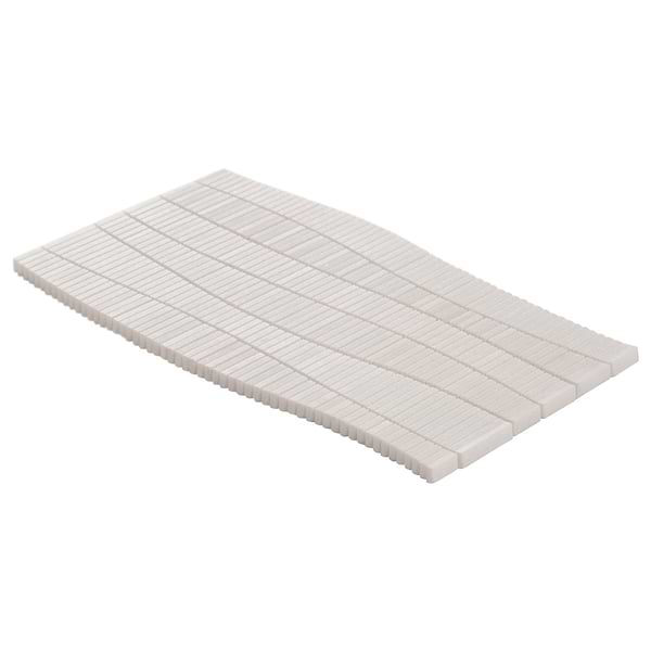 Ladera Thassos Honed Marble Wave Micro Mosaic Tile in White, View 8, open zoomed image
