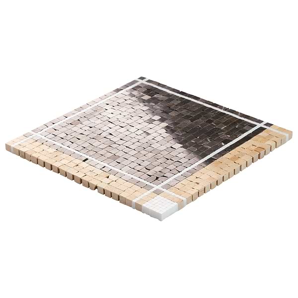 Lattica Saint Laurent Polished Marble Micro Mosaic Tile in Brown, White, View 7, open zoomed image