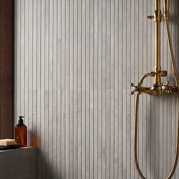 Kenridge Ribbon Gray 24x48 Wood Look Matte Fluted Porcelain Tile