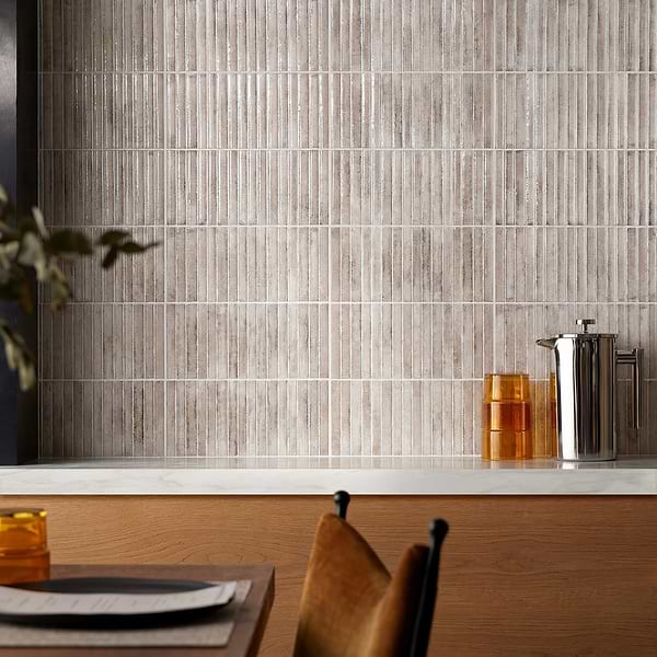 Curve Fluted Gray 6x12 3D Glossy Ceramic Tile