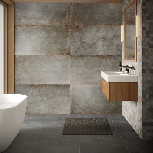Flatiron 2.0 Gray 24x48 Matte Porcelain Tile by Angela Harris in Gray, View 7, open zoomed image