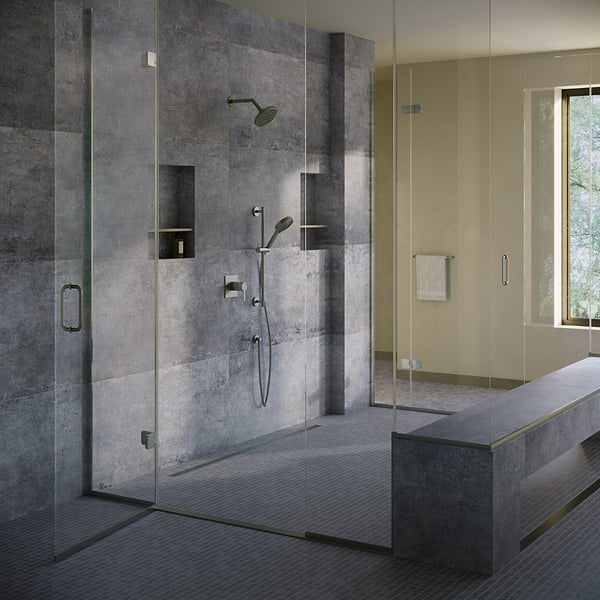Portrait Ocean Blue 24x48 Matte Porcelain Tile in Blue Gray, View 7, open zoomed image