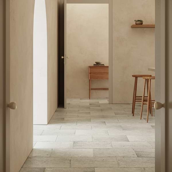 Portrait Ivory Beige 12x24 Matte Porcelain Tile in White, View 7, open zoomed image