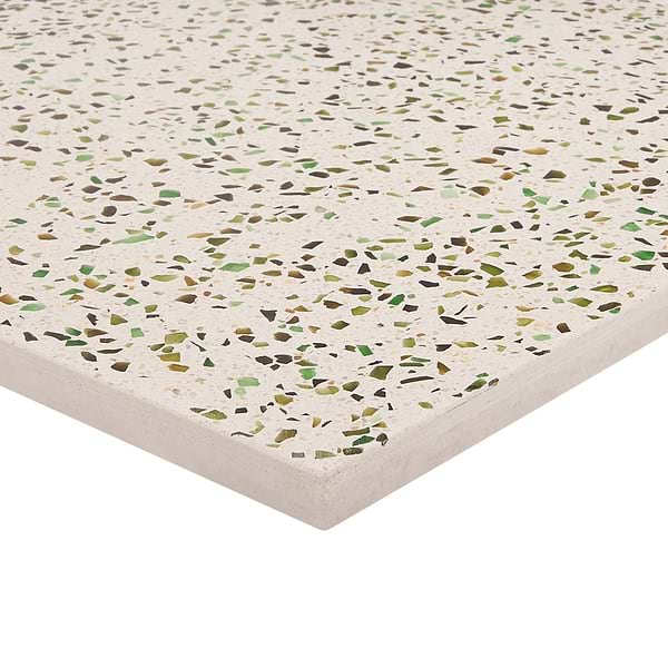 Veritas Terrazzo Creme with Emerald Green 16x16 Polished Terrazzo Tile