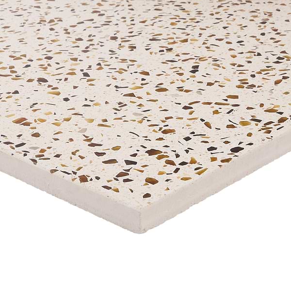 Veritas Terrazzo Creme with Gold 16x16 Polished Terrazzo Tile