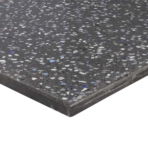 Veritas Terrazzo Sombra Charcoal with Nautical Blue 16x16 Polished Terrazzo Tile