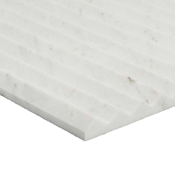 Stonework Peak Alaska White 12x24 3D Satin Marble Tile