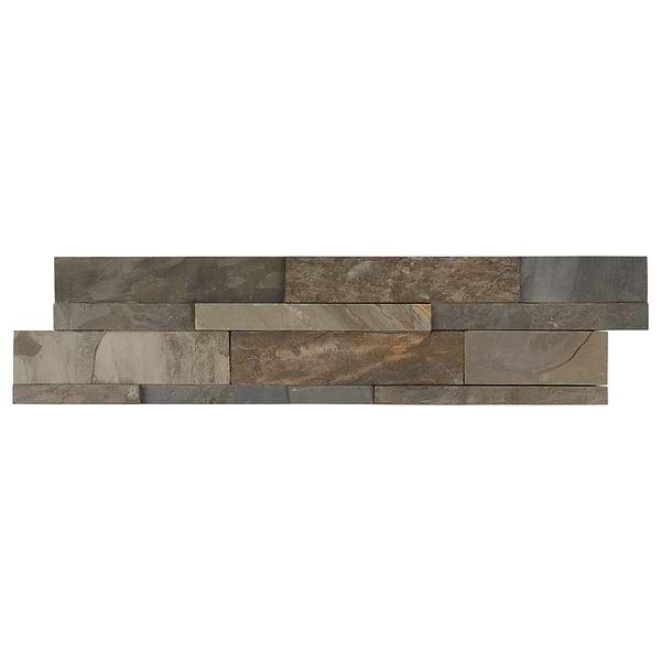 Tenerife Earth Gray 6x24 Splitface Slate Stacked Stone Tile