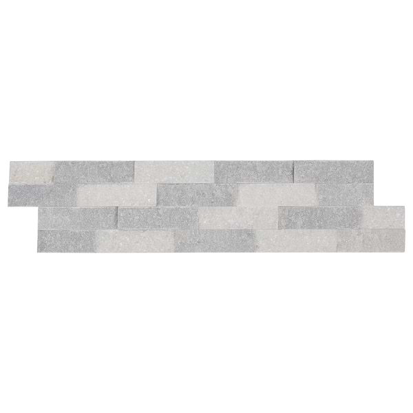 Tenerife Glacier Gray 6x24 Splitface Marble Stacked Stone Tile