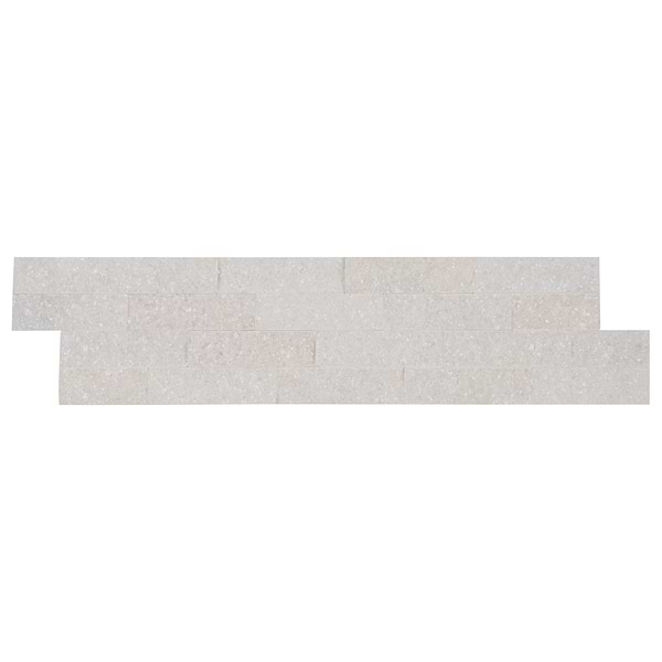 Tenerife Glacial White 6x24 Splitface Marble Stacked Stone Tile
