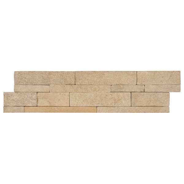 Tenerife French Cremar Beige 6x24 Brokenface Limestone Stacked Stone Tile