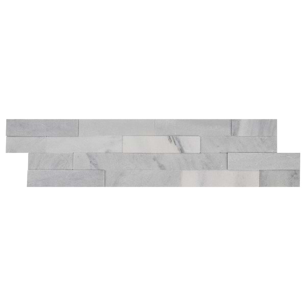 Tenerife Bianco Gris 6x24 Honed Marble Stacked Stone Tile