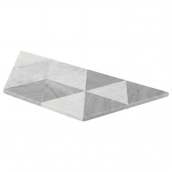 Prism Grana Gray Polished Marble Mosaic Tile