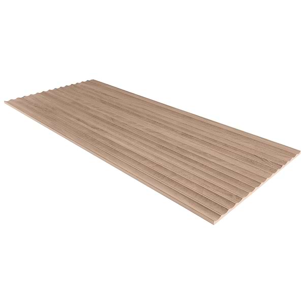 Arket Chestnut Brown 18x48 Fluted Wood Look Matte Ceramic Tile