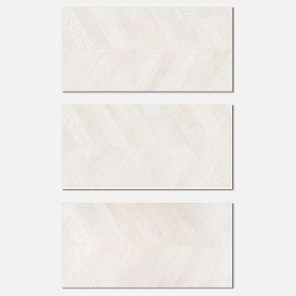 Kenridge Chevron White 24x48 Wood Look Matte Porcelain Tile