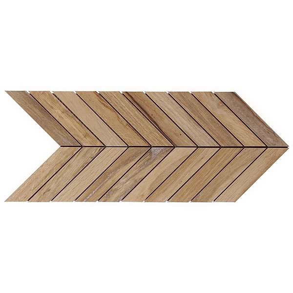 Eternal Chevron Birch Matte Porcelain Wood Look Mosaic Tile
